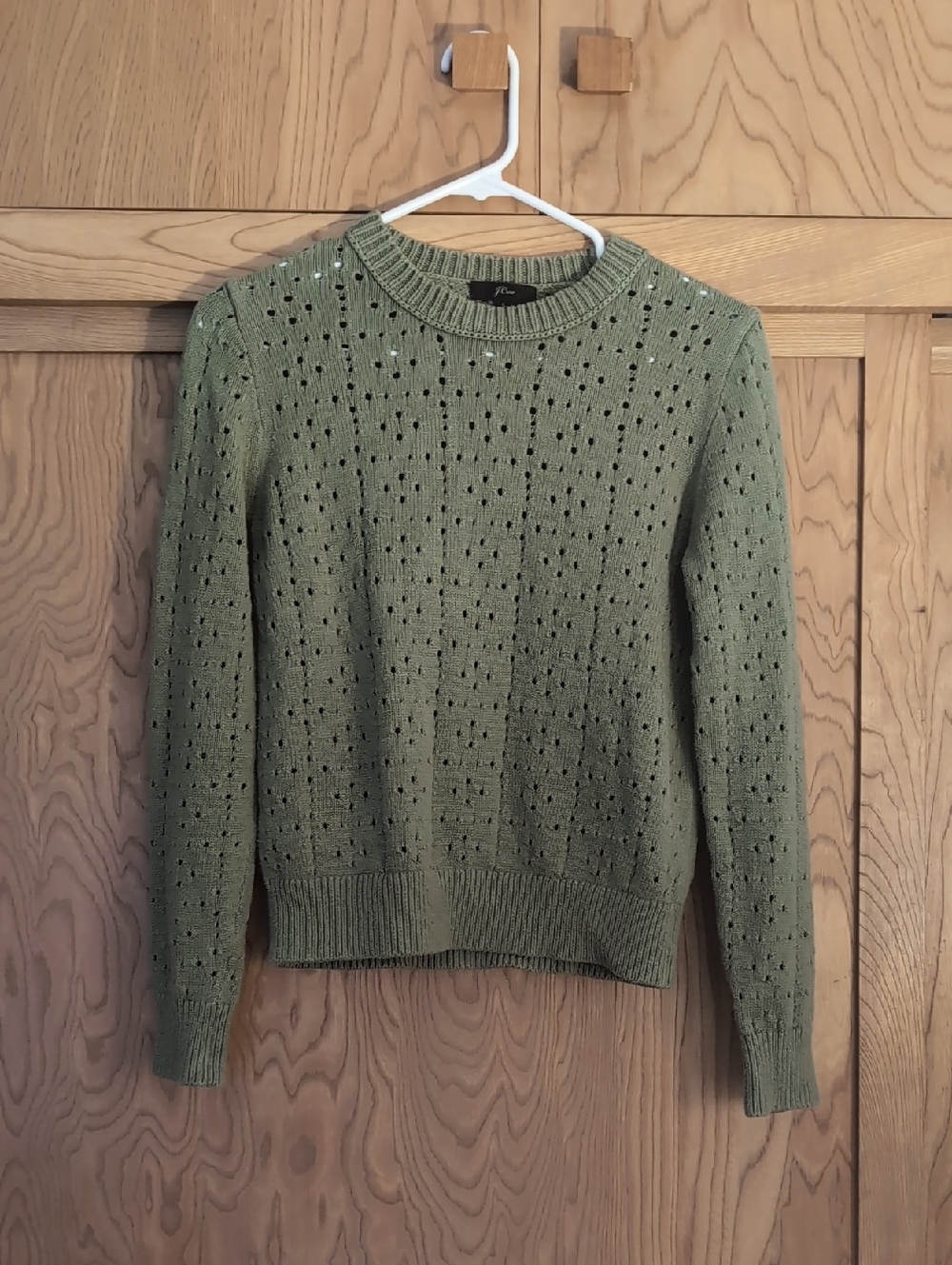J.Crew Olive Green Sweater (100% Cotton, Style #J6306)